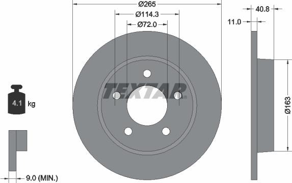 Textar 92130500 - Тормозной диск parts5.com