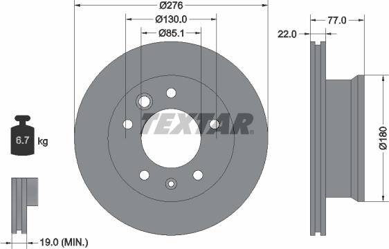 Textar 92131503 - Тормозной диск parts5.com