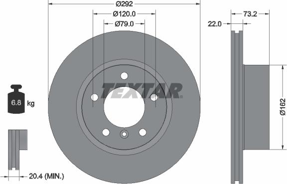 Textar 92132805 - Тормозной диск parts5.com