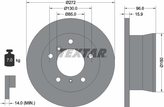 Textar 92137603 - Тормозной диск parts5.com