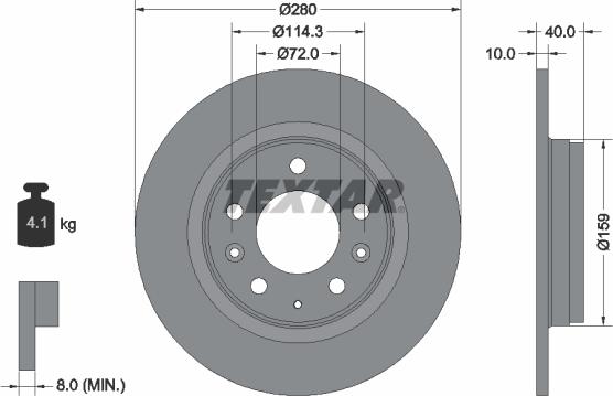 Textar 92125603 - Тормозной диск parts5.com