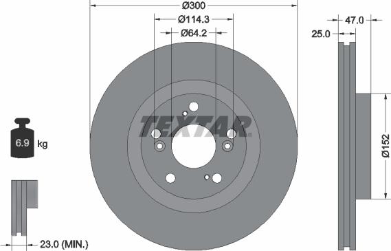 Textar 92125000 - Тормозной диск parts5.com