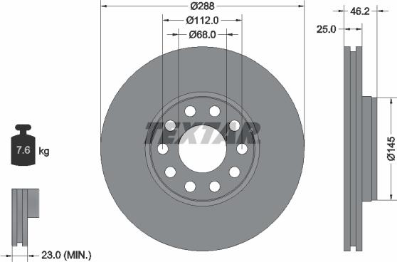 Textar 92121005 - Тормозной диск parts5.com