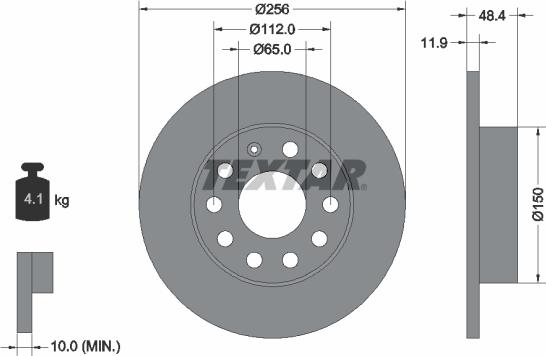 Textar 92121103 - Тормозной диск parts5.com