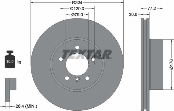 Textar 92122605 - Disco de freno parts5.com