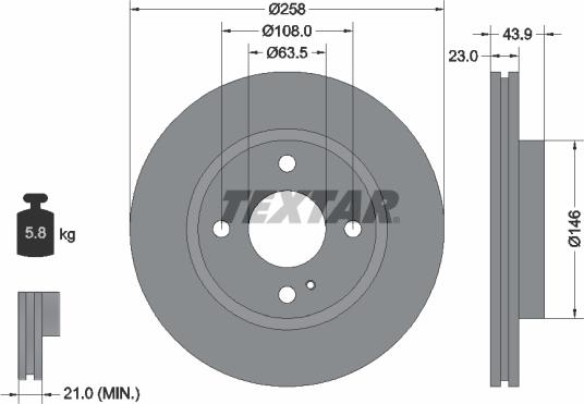 Textar 92176005 - Тормозной диск parts5.com