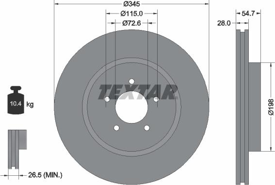 Textar 92177105 - Тормозной диск parts5.com