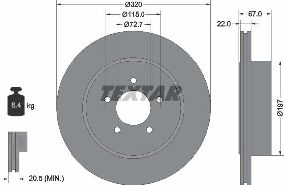 Textar 92177205 - Тормозной диск parts5.com