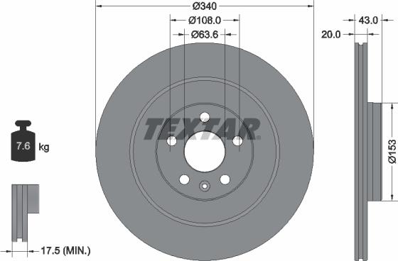 Textar 92304503 - Тормозной диск parts5.com