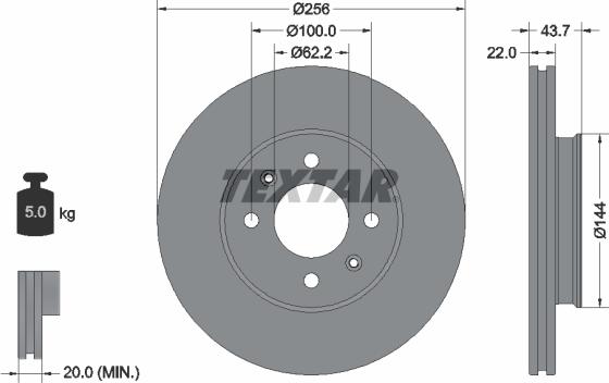 Textar 92304603 - Тормозной диск parts5.com