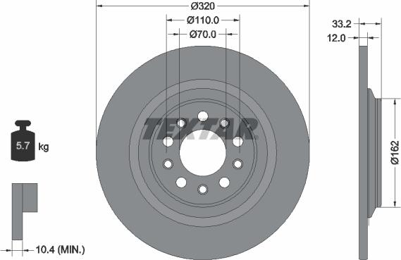 Textar 92304103 - Тормозной диск parts5.com