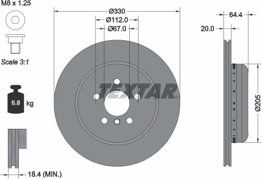 Textar 92305125 - Тормозной диск parts5.com