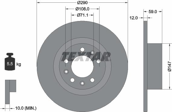 Textar 92313603 - Тормозной диск parts5.com