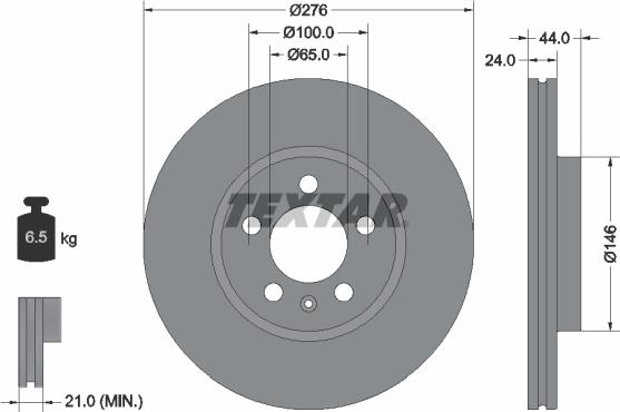 Textar 92313703 - Тормозной диск parts5.com