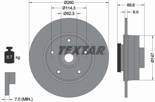 Textar 92291003 - Тормозной диск parts5.com