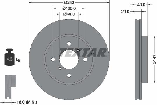 Textar 92292903 - Тормозной диск parts5.com