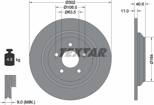 Textar 92292403 - Тормозной диск parts5.com