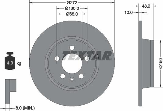 Textar 92292003 - Тормозной диск parts5.com