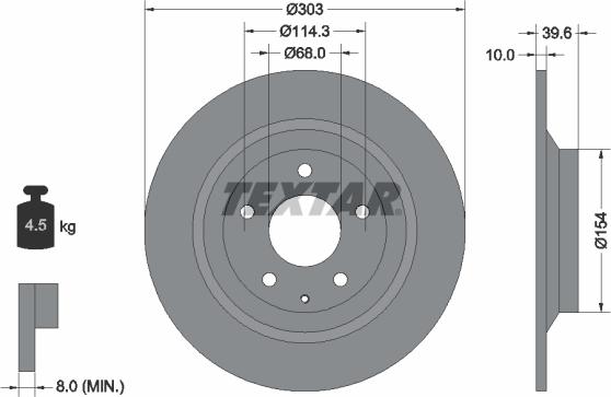 Textar 92242703 - Тормозной диск parts5.com