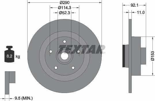 Textar 92254103 - Тормозной диск parts5.com