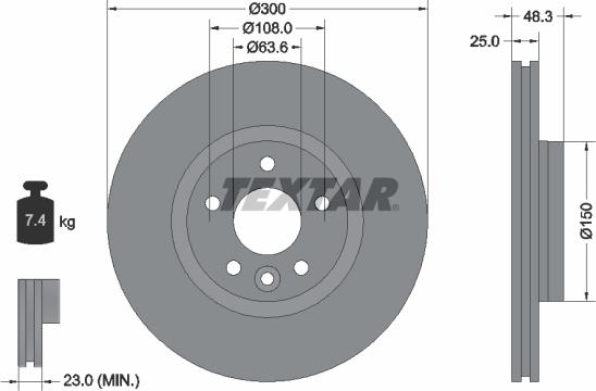 Textar 92255703 - Тормозной диск parts5.com