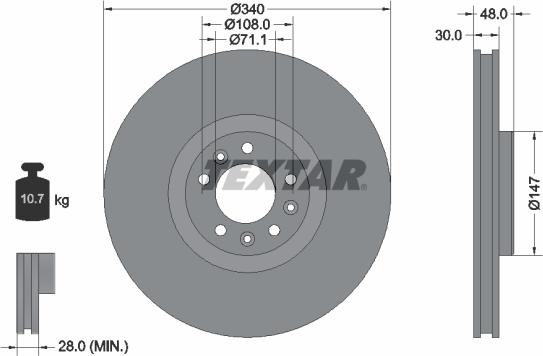 Textar 92256003 - Тормозной диск parts5.com