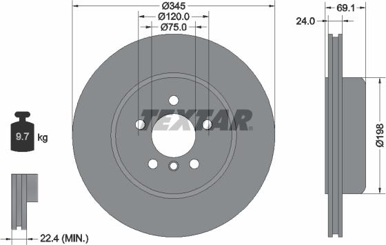 Textar 92253925 - Тормозной диск parts5.com