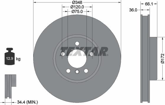 Textar 92253825 - Тормозной диск parts5.com