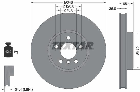 Textar 92253725 - Тормозной диск parts5.com