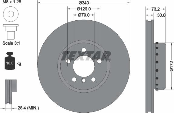 Textar 92264925 - Тормозной диск parts5.com