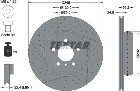 Textar 92265525 - Тормозной диск parts5.com