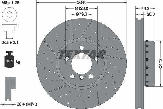 Textar 92265025 - Тормозной диск parts5.com