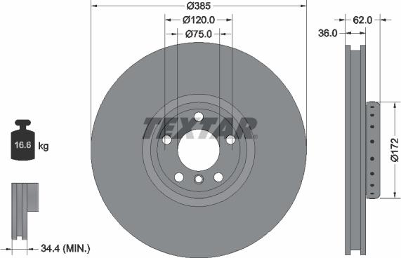 Textar 92266525 - Тормозной диск parts5.com