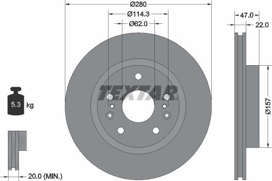 Textar 92268303 - Тормозной диск parts5.com