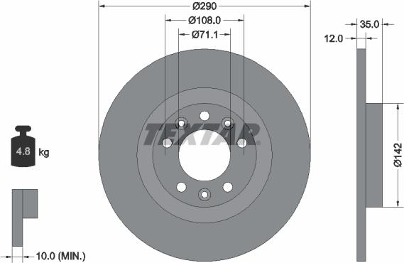 Textar 92267303 - Тормозной диск parts5.com