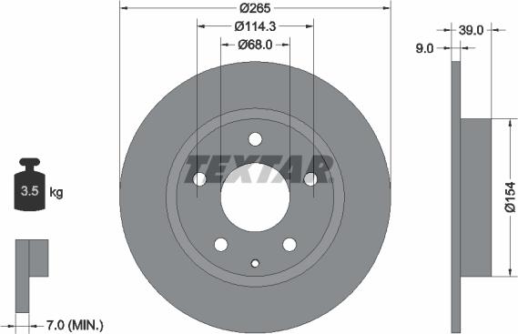 Textar 92267703 - Тормозной диск parts5.com