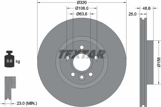 Textar 92282105 - Тормозной диск parts5.com