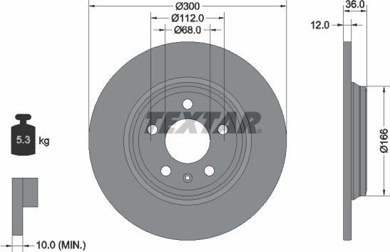 Textar 92282803 - Тормозной диск parts5.com