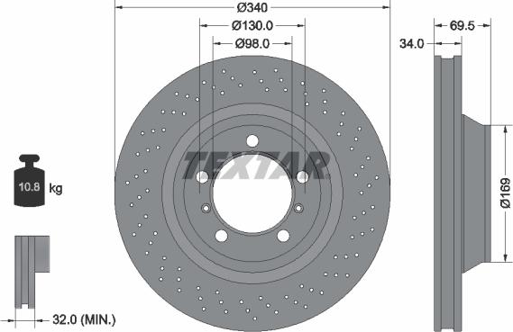 Textar 92287905 - Тормозной диск parts5.com