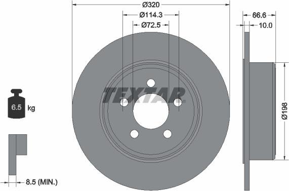 Textar 92234803 - Тормозной диск parts5.com