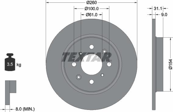 Textar 92234203 - Тормозной диск parts5.com