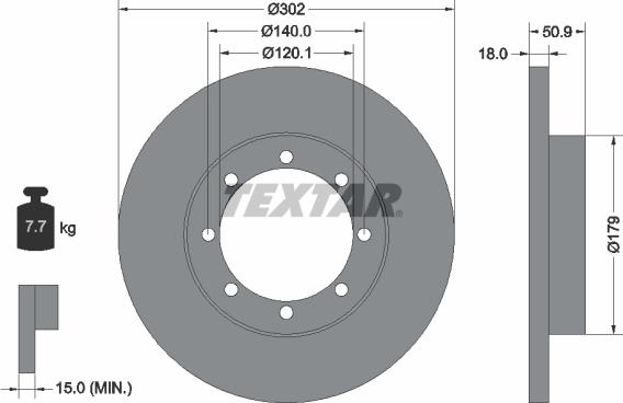 Textar 92230803 - Тормозной диск parts5.com