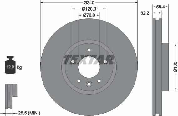 Textar 92230305 - Тормозной диск parts5.com