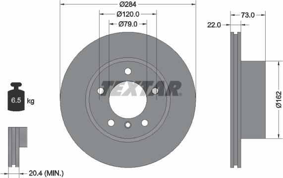 Textar 92238403 - Тормозной диск parts5.com