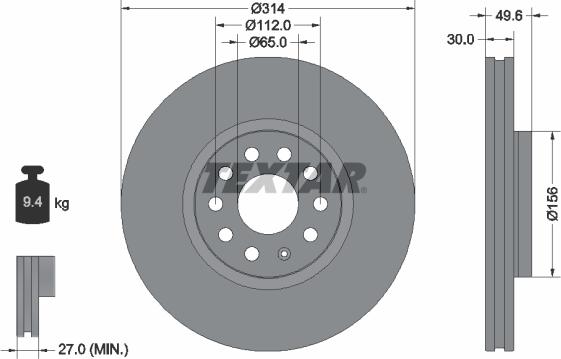 Textar 92232405 - Тормозной диск parts5.com