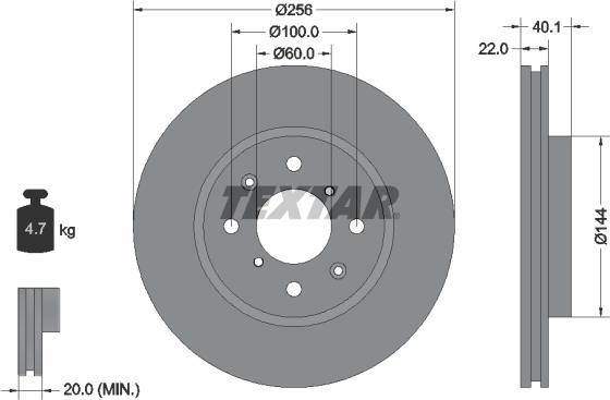 Textar 92232803 - Тормозной диск parts5.com