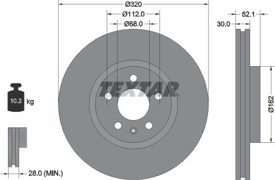 Textar 92229303 - Тормозной диск parts5.com