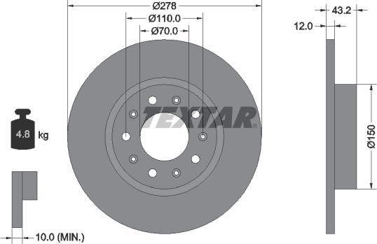 Textar 92221003 - Тормозной диск parts5.com