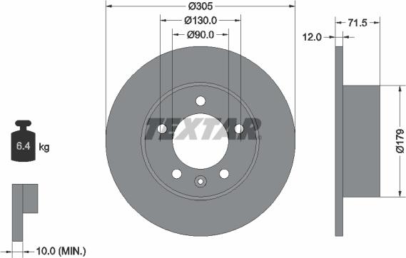 Textar 92228700 - Тормозной диск parts5.com