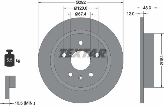 Textar 92222903 - Тормозной диск parts5.com